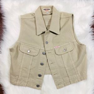 Vintage Cropped Guess Denim Vest